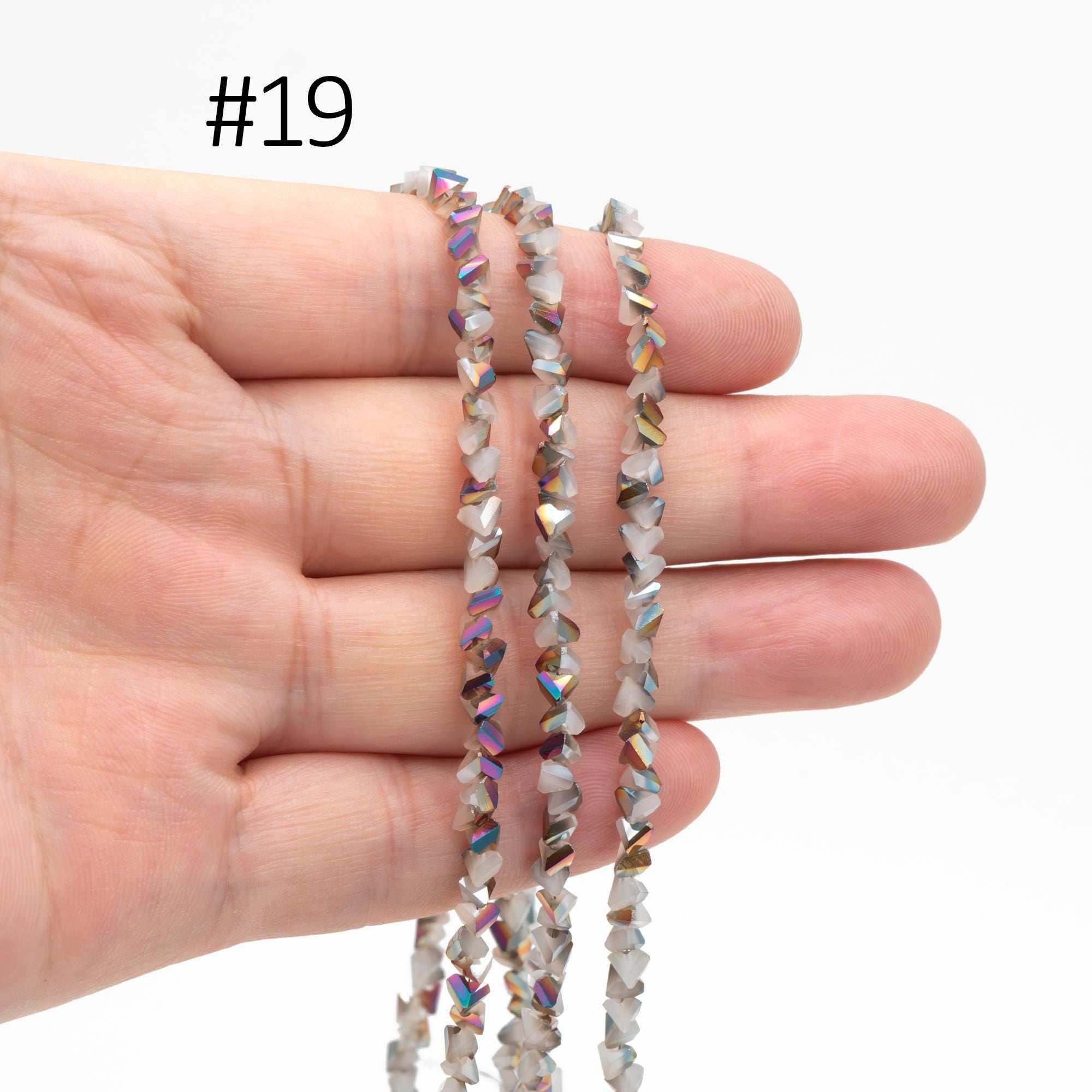 Crystal Triangle Spacer Beads 4mm, Faceted Glass Triangle Beads, (TS-92)/ 115 beads